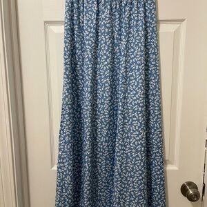 Floral Blue Maxi Skirt